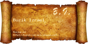 Buzik Izrael névjegykártya